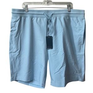Michel Rouen Athletic Performance Shorts Mens 3XL Light Blue Stretch Drawstring